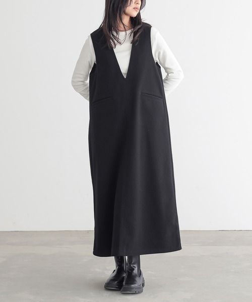 for/c(フォーシー)の「あたたか起毛ジャンパースカート【サスティナブル】(ワンピース・レディース・ブラック/チャコール・TM/PM/L/M)」の17枚目の写真