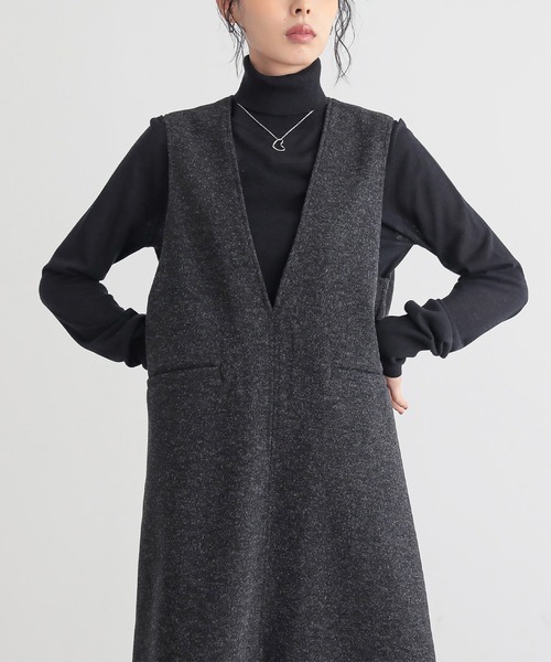for/c(フォーシー)の「あたたか起毛ジャンパースカート【サスティナブル】(ワンピース・レディース・ブラック/チャコール・TM/PM/L/M)」の22枚目の写真