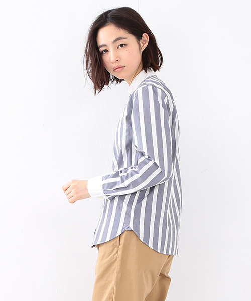 BEAMS BOY（ビームスボーイ）の「【FUDGE5月号掲載】BEAMS BOY / タイプライター クレリックシャツ（シャツ/ブラウス・レディース・グレー/ブルー・ONE SIZE）」の11枚目の写真