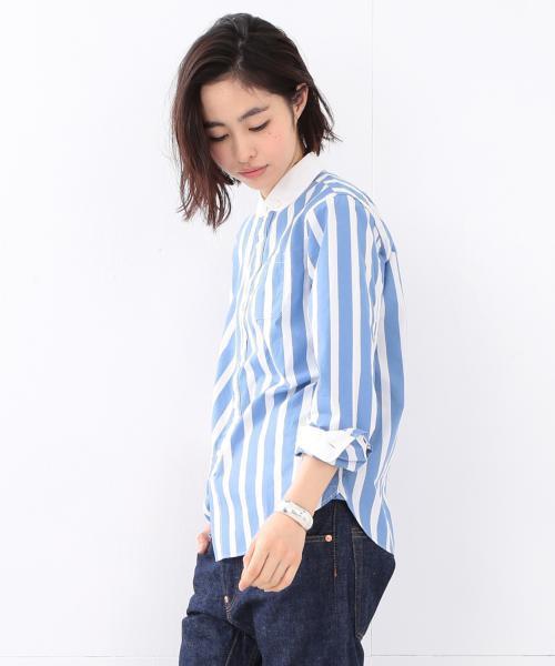 BEAMS BOY（ビームスボーイ）の「【FUDGE5月号掲載】BEAMS BOY / タイプライター クレリックシャツ（シャツ/ブラウス・レディース・グレー/ブルー・ONE SIZE）」の6枚目の写真