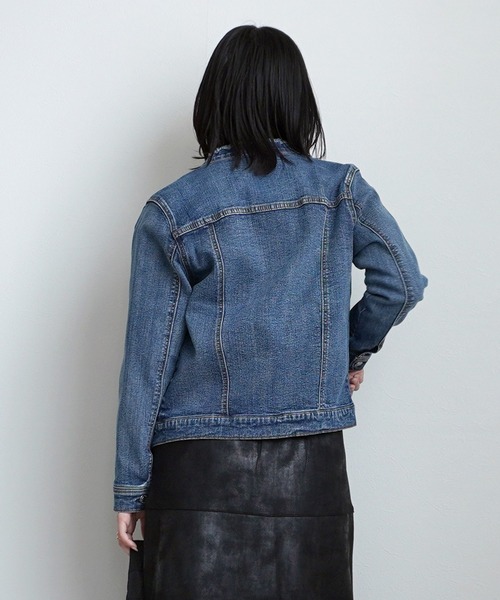 SELECT LEVERY(セレクトリベリー)の「カットオフデニムジャケット(デニムジャケット・レディース・ワンウォッシュ/ネイビー/ブラック・LARGE/MEDIUM/SMALL/X-LARGE)」の7枚目の写真