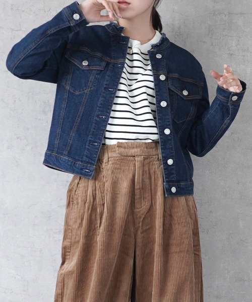 SELECT LEVERY(セレクトリベリー)の「カットオフデニムジャケット(デニムジャケット・レディース・ワンウォッシュ/ネイビー/ブラック・LARGE/MEDIUM/SMALL/X-LARGE)」の11枚目の写真