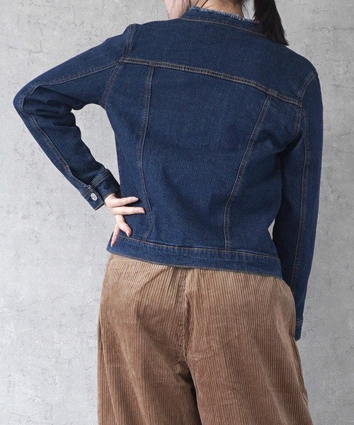 SELECT LEVERY(セレクトリベリー)の「カットオフデニムジャケット(デニムジャケット・レディース・ワンウォッシュ/ネイビー/ブラック・LARGE/MEDIUM/SMALL/X-LARGE)」の15枚目の写真