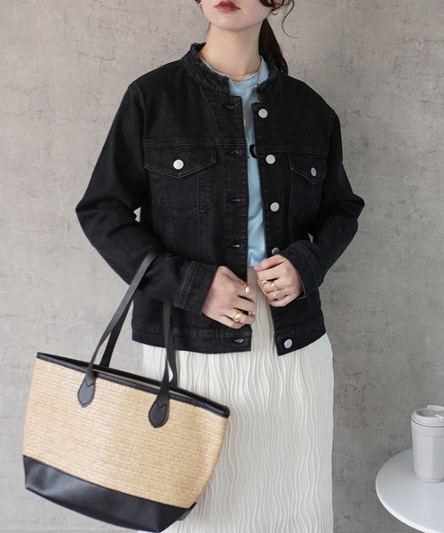 SELECT LEVERY(セレクトリベリー)の「カットオフデニムジャケット(デニムジャケット・レディース・ワンウォッシュ/ネイビー/ブラック・LARGE/MEDIUM/SMALL/X-LARGE)」の16枚目の写真