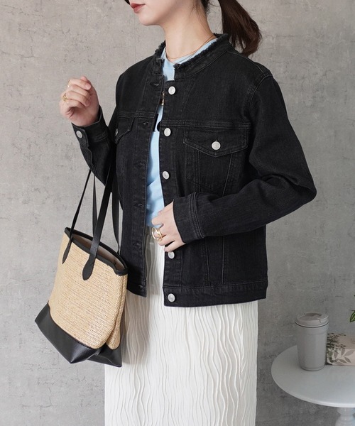 SELECT LEVERY(セレクトリベリー)の「カットオフデニムジャケット(デニムジャケット・レディース・ワンウォッシュ/ネイビー/ブラック・LARGE/MEDIUM/SMALL/X-LARGE)」の19枚目の写真