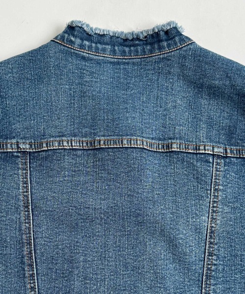 SELECT LEVERY(セレクトリベリー)の「カットオフデニムジャケット(デニムジャケット・レディース・ワンウォッシュ/ネイビー/ブラック・LARGE/MEDIUM/SMALL/X-LARGE)」の22枚目の写真