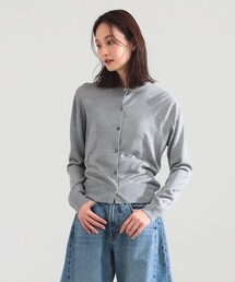 シルク クルーネック カーディガン