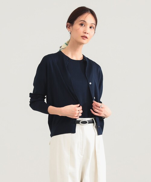Demi-Luxe BEAMS(デミルクス ビームス)の「シルク クルーネック カーディガン(ニット/セーター・レディース・ネイビー/グレー・ONE SIZE)」の13枚目の写真