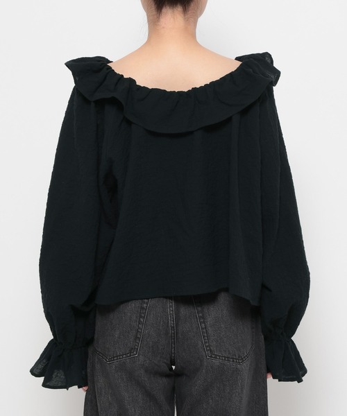 LOWRYS FARM(ローリーズファーム)の「2WAYフリルブラウス 638700(シャツ/ブラウス・レディース・イエロー/ブラック/アイボリー・FREE)」の16枚目の写真