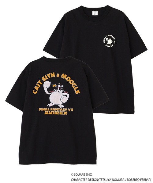 AVIREX × FINAL FANTASY VII REMAKE》CREW NECK T-SHIRT 'Cait Sith AVIREX × FINAL FANTASY VII REMAKE》CREW NECK T-SHIRT 'Cait Sith