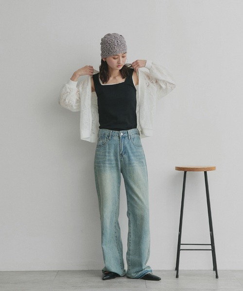 ad thie(アドティエ)の「前後2way リブタンクトップ(タンクトップ・レディース・チャコール/レッド/アイボリー/ブラック/オフホワイト/ライトブルー・MEDIUM/LL/LARGE/SMALL)」の15枚目の写真