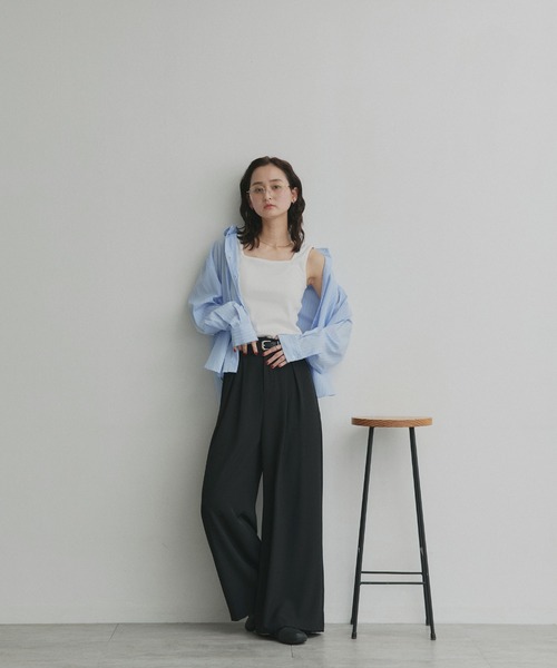 ad thie(アドティエ)の「前後2way リブタンクトップ(タンクトップ・レディース・チャコール/レッド/アイボリー/ブラック/オフホワイト/ライトブルー・MEDIUM/LL/LARGE/SMALL)」の7枚目の写真