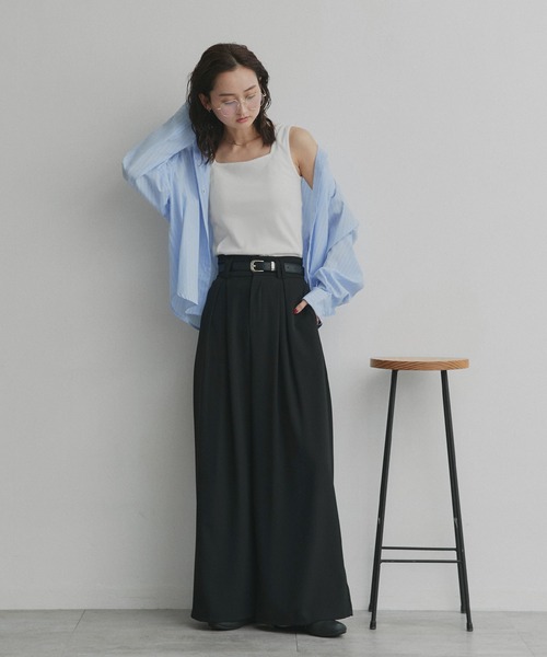 ad thie(アドティエ)の「前後2way リブタンクトップ(タンクトップ・レディース・チャコール/レッド/アイボリー/ブラック/オフホワイト/ライトブルー・MEDIUM/LL/LARGE/SMALL)」の8枚目の写真