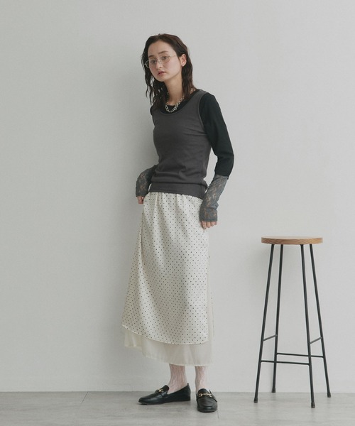 ad thie(アドティエ)の「前後2way リブタンクトップ(タンクトップ・レディース・チャコール/レッド/アイボリー/ブラック/オフホワイト/ライトブルー・MEDIUM/LL/LARGE/SMALL)」の20枚目の写真