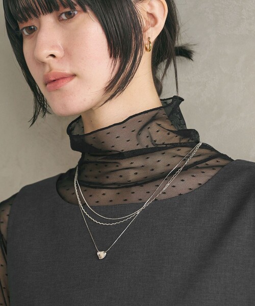 BEAUTY&YOUTH UNITED ARROWS(ビューティーアンドユースユナイテッドアローズ)の「【WEB限定 Wardrobe DAILY MINIMAL】ドット チュールタートルネックプルオーバー ウォッシャブル(Tシャツ/カットソー・レディース・オフホワイト/ブラック・FREE)」の8枚目の写真