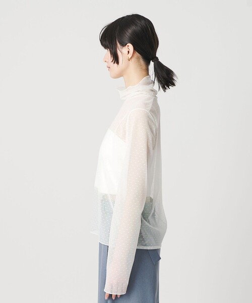 BEAUTY&YOUTH UNITED ARROWS(ビューティーアンドユースユナイテッドアローズ)の「【WEB限定 Wardrobe DAILY MINIMAL】ドット チュールタートルネックプルオーバー ウォッシャブル(Tシャツ/カットソー・レディース・オフホワイト/ブラック・FREE)」の14枚目の写真