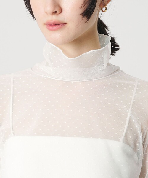 BEAUTY&YOUTH UNITED ARROWS(ビューティーアンドユースユナイテッドアローズ)の「【WEB限定 Wardrobe DAILY MINIMAL】ドット チュールタートルネックプルオーバー ウォッシャブル(Tシャツ/カットソー・レディース・オフホワイト/ブラック・FREE)」の16枚目の写真