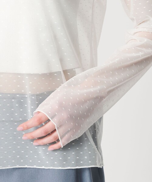 BEAUTY&YOUTH UNITED ARROWS(ビューティーアンドユースユナイテッドアローズ)の「【WEB限定 Wardrobe DAILY MINIMAL】ドット チュールタートルネックプルオーバー ウォッシャブル(Tシャツ/カットソー・レディース・オフホワイト/ブラック・FREE)」の17枚目の写真
