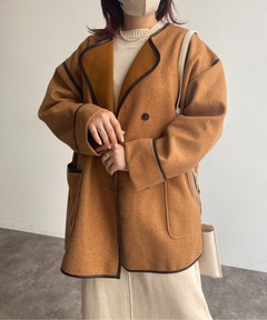 セール】COCOON LINE SHORT COAT（その他アウター）｜MANOF（マノフ