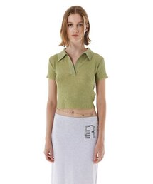 CERRIC（セリック）の「OPEN COLLAR LOGO KNIT / GREEN（ニット/セーター）」