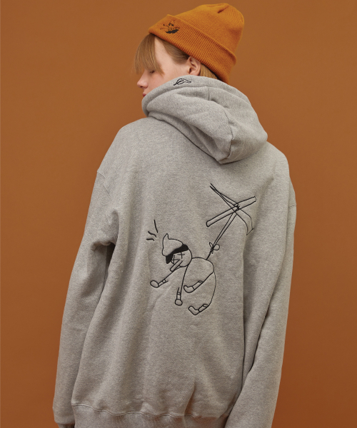 セール】【起毛】ゲッペット刺繍フードグレー（パーカー）｜CPGN