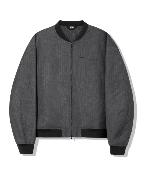 TRILLION(トリリオン)の「ピンストライプオフィサークロップボンバージャケット_グレー(ブルゾン・メンズ・その他・M/XL/L)」の4枚目の写真