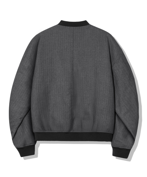 TRILLION(トリリオン)の「ピンストライプオフィサークロップボンバージャケット_グレー(ブルゾン・メンズ・その他・M/XL/L)」の5枚目の写真