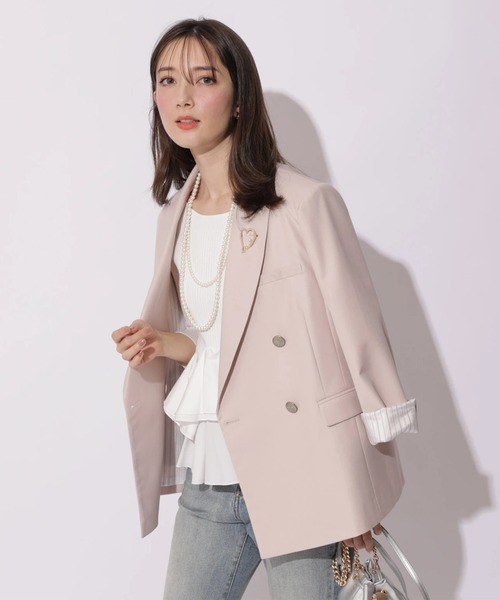 Apuweiser-riche（アプワイザーリッシェ）の「ハートブローチテーラージャケット（その他アウター・レディース・ピンク・2/1）」の2枚目の写真