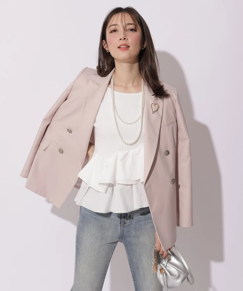 Apuweiser-riche（アプワイザーリッシェ）の「ハートブローチテーラージャケット（その他アウター・レディース・ピンク・2/1）」の3枚目の写真