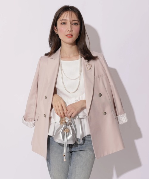 Apuweiser-riche（アプワイザーリッシェ）の「ハートブローチテーラージャケット（その他アウター・レディース・ピンク・2/1）」の6枚目の写真