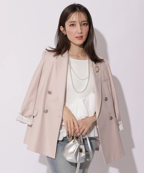 Apuweiser-riche（アプワイザーリッシェ）の「ハートブローチテーラージャケット（その他アウター・レディース・ピンク・2/1）」の9枚目の写真