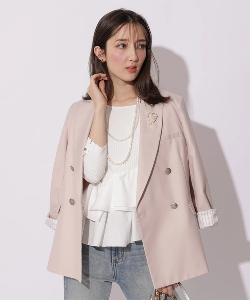 Apuweiser-riche（アプワイザーリッシェ）の「ハートブローチテーラージャケット（その他アウター・レディース・ピンク・2/1）」の11枚目の写真