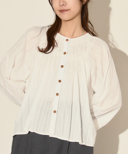 H.TOKYO(エイチトウキョウ)の「リラックスボリュームスリーブシャツ/ブラウス(シャツ/ブラウス・レディース・ベージュ/ホワイト・FREE)」の17枚目の写真
