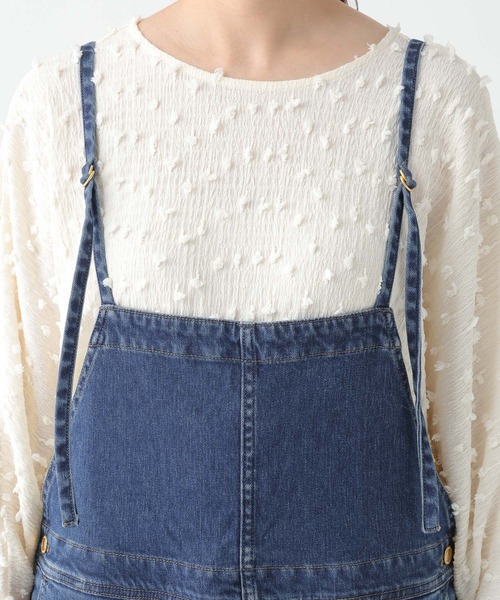 Elura（エルーラ）の「大人カラーデニムサロペット/645465（サロペット/オーバーオール・レディース・ブルー/ホワイト・FREE）」の13枚目の写真