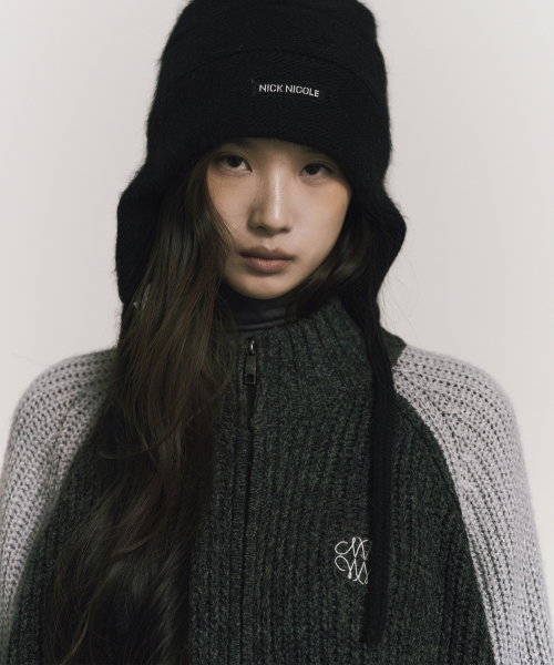 NICK&NICOLE(ニックアンドニコール)の「RAGLAN RIB HALF ZIP KNIT CARDIGAN_CHARCOAL(カーディガン/ボレロ・レディース・その他・FREE)」の2枚目の写真