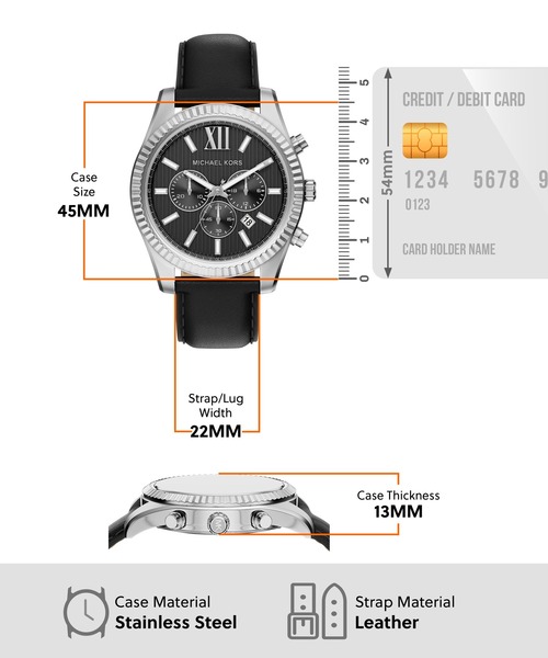 MICHAEL KORS(マイケルコース)の「マイケル・コース 腕時計 メンズ アナログ レザー MK9256(アナログ腕時計・メンズ・ブラック・FREE)」の5枚目の写真