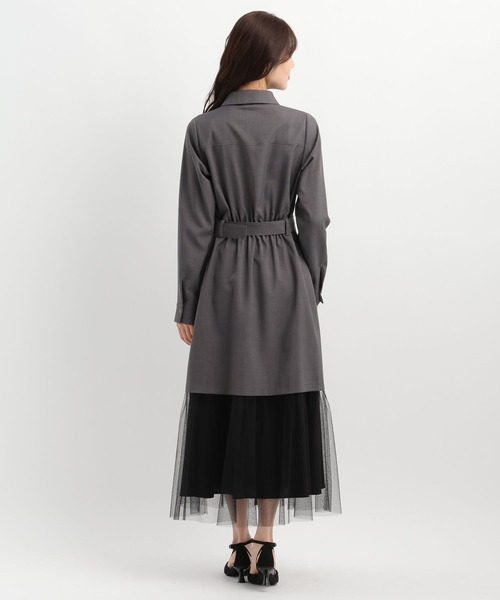 Andemiu（アンデミュウ）の「スソチュールキリカエワンピース640996（ワンピース・レディース・チャコールグレー/ベージュ・FREE）」の14枚目の写真