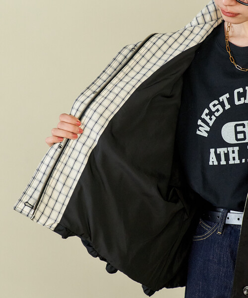S 新品 FREAK'S STORE 配色 チェック ダブル襟 バルーンコート FREAK'S STORE/配色 チェック ダブル襟 バルーンコート｜Daytona Park