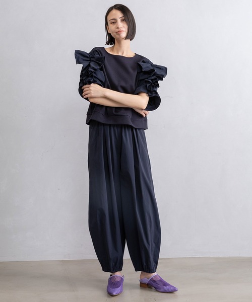 MARECHAL TERRE(マルシャルテル)の「ラッフルスリーブトップス(シャツ/ブラウス・レディース・オフホワイト/ブラック/ネイビー/サンドベージュ・MEDIUM)」の10枚目の写真