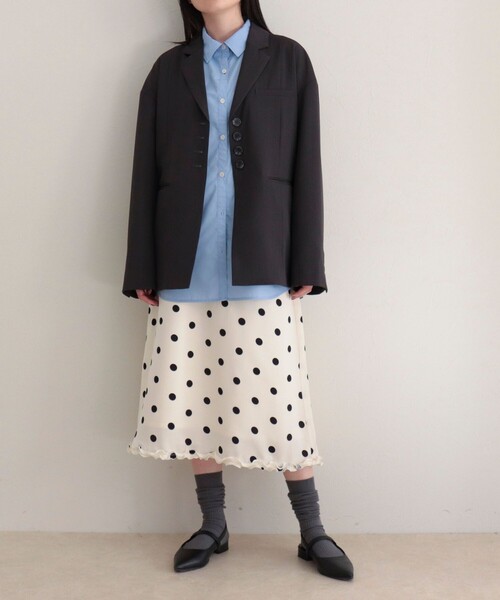 fredy emue（フレディエミュ）の「サテンドットミディスカート（スカート・レディース・ブラック系その他/ホワイト系その他・38）」の21枚目の写真