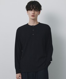 CIYOT | 【CIYOT-シヨウト-】テレコリブ ニットライク ヘンリーネック 長袖 Tシャツ(Tシャツ/カットソー)