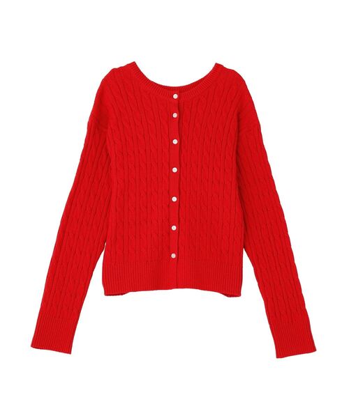 AMERICAN HOLIC(アメリカンホリック)の「ケーブルニットカーディガン(カーディガン/ボレロ・レディース・グリーン/レッド/ネイビー/ブルー・M/L)」の12枚目の写真