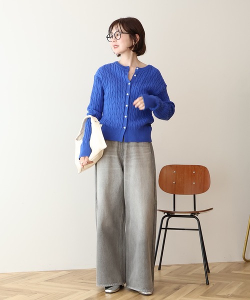 AMERICAN HOLIC(アメリカンホリック)の「ケーブルニットカーディガン(カーディガン/ボレロ・レディース・グリーン/レッド/ネイビー/ブルー・M/L)」の17枚目の写真