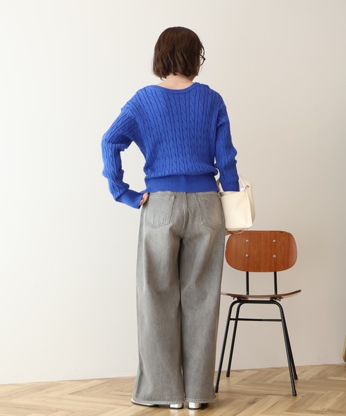 AMERICAN HOLIC(アメリカンホリック)の「ケーブルニットカーディガン(カーディガン/ボレロ・レディース・グリーン/レッド/ネイビー/ブルー・M/L)」の18枚目の写真