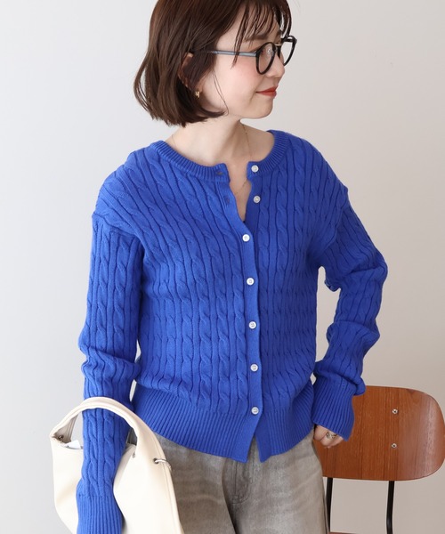 AMERICAN HOLIC(アメリカンホリック)の「ケーブルニットカーディガン(カーディガン/ボレロ・レディース・グリーン/レッド/ネイビー/ブルー・M/L)」の19枚目の写真