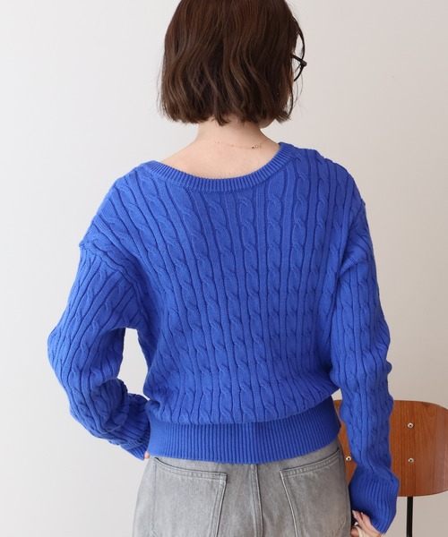 AMERICAN HOLIC(アメリカンホリック)の「ケーブルニットカーディガン(カーディガン/ボレロ・レディース・グリーン/レッド/ネイビー/ブルー・M/L)」の20枚目の写真