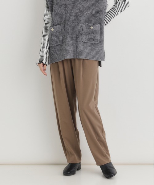 Right-on（ライトオン）の「【HONEYSUCKLE ROSE】ポンチ ジョガーパンツ (リラックスフィット / トレンド感 / デイリーコーデ)（その他パンツ・レディース・ブラック/ネイビー/ブラウン・M/L/XL/S）」の4枚目の写真