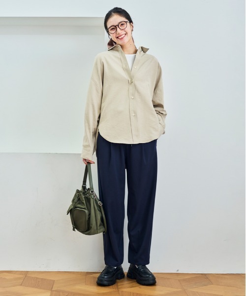 Right-on（ライトオン）の「【HONEYSUCKLE ROSE】ポンチ ジョガーパンツ (リラックスフィット / トレンド感 / デイリーコーデ)（その他パンツ・レディース・ブラック/ネイビー/ブラウン・M/L/XL/S）」の13枚目の写真