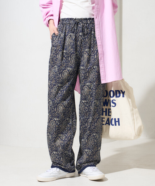 FREAK'S STORE（フリークスストア）の「限定展開　インド ペイズリー イージーパンツ（その他パンツ・レディース・ブルー/ブラック/ネイビー/オレンジ/グリーン・MEDIUM/SMALL）」の3枚目の写真