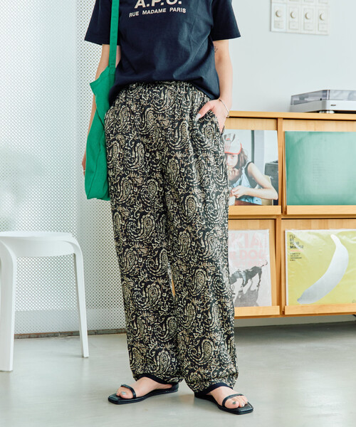 FREAK'S STORE（フリークスストア）の「限定展開　インド ペイズリー イージーパンツ（その他パンツ・レディース・ブルー/ブラック/ネイビー/オレンジ/グリーン・MEDIUM/SMALL）」の2枚目の写真